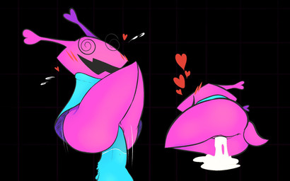 after_sex anthro anus armless big_butt black_background blue_penis blush bodily_fluids butt cum cum_in_vagina cum_inside disembodied_penis duo female genital_fluids genitals heart_symbol male male/female open_mouth penetration penis pink_body sex simple_background sweat thick_thighs vaginal vaginal_fluids vaginal_penetration vulva mrdegradation deltarune undertale_(series) darkner virovirokun 16:10 2021 digital_media_(artwork) hi_res widescreen