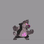 anthro black_body black_fur bottomwear clothing eyewear fur glasses grey_background male overweight overweight_anthro overweight_male pants simple_background solo mookietamara breeze_in_the_clouds sodo_(breeze_in_the_clouds) hyena mammal 1:1 2021 animated short_playtime