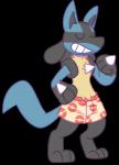 anthro boxers_(clothing) boxers_only clothed clothing grin male outline pink_outline pseudo_clothing pseudo_clothing_removed purple_outline simple_background smile solo standing tail tan_boxers tan_clothing tan_underwear topless transparent_background underwear underwear_only goronic nintendo pokemon canid canine generation_4_pokemon lucario mammal pokemon_(species) 2016 alpha_channel digital_media_(artwork) full-length_portrait hi_res portrait