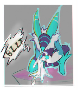 animal_genitalia animal_penis anthro balls bodily_fluids cum cumshot ejaculation genital_fluids genitals kneeling male masturbation penis solo text solar_gush deltarune undertale_(series) darkner werewerewire absurd_res digital_media_(artwork) hi_res