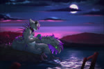 anthro belly long_tale male night solo wiggle aternoir farren_(apaperporcupine) animated no_sound short_playtime webm