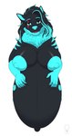 5_fingers anthro areola belly belly_nipples big_areola big_belly black_body black_claws black_fur black_hair blue_areola blue_eyebrows blue_eyes blue_hair blue_inner_ear blue_lips blue_nipples blue_nose cheek_tuft claws eye_scar eyebrows facial_scar facial_tuft female female_anthro finger_claws fingers front_view fur hair hands_on_own_belly huge_belly light lips logo long_hair looking_at_viewer multicolored_body multicolored_fur multicolored_hair navel neck_tuft nipples nude nude_anthro nude_female outie_navel pregnant pregnant_anthro pregnant_female red_mouth red_scar scar simple_background smile smiling_at_viewer solo teeth thick_bottom_lip tuft two_tone_body two_tone_fur two_tone_hair upper_body white_background milk-jug mythology adeza_ekho canid canine mammal mythological_canine mythological_creature werecanid werecanine werecreature werewolf 2023 artist_logo colored digital_drawing_(artwork) digital_media_(artwork) english_description half-length_portrait lighting portrait shaded