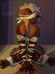 anthro arms_tied basement bdsm blindfold bondage bound captured femboy frogtied hands_behind_back kidnapping legs_tied male muzzle_(object) muzzled restraints rope rope_bondage solo white_rope wire_basket_muzzle princekace prince_the_cross_fox canid canine cross_fox fox mammal red_fox true_fox hi_res