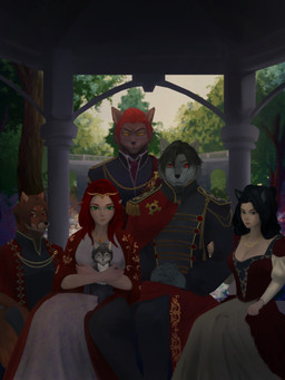 anthro fantasy female king male medieval prince princes queen royalty dansats canid canine domestic_cat felid feline felis human humanoid mammal furry hi_res portrait