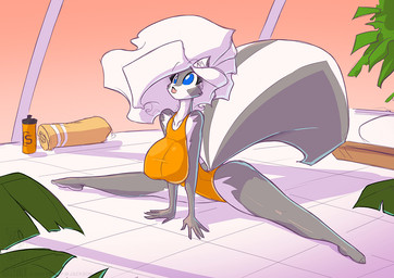 anthro barefoot big_breasts breasts clothing feet female huge_breasts nipple_outline plantigrade solo thick_thighs toes yoga conditional_dnp jollyjack chloe_sinclaire mammal mephitid skunk 2025