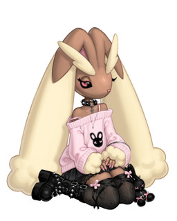 3_fingers absolute_territory alternative_fashion ambiguous_anthro ambiguous_gender anthro arm_tuft bent_legs big_ears black_boots black_bottomwear black_clothing black_footwear black_legwear black_sclera black_skirt black_thigh_highs boots bottomwear bow_(feature) bow_ribbon brown_body brown_ears clothed clothed_ambiguous clothed_anthro clothing collar colored_fingernails colored_nails cross cross_pendant eyelashes fingernails fingers floppy_ears footwear fully_clothed fully_clothed_ambiguous fully_clothed_anthro fur glistening glistening_eyes goth half-closed_eyes jewelry legs_together legwear long_sleeve_shirt long_sleeves looking_at_viewer lop_ears multicolored_ears nails narrowed_eyes off_shoulder pastel_goth pendant pink_clothing pink_eyes pink_fingernails pink_inner_ear pink_nails pink_nose pink_ribbon pink_sweater pink_topwear plushie pupils shoes shoulderless_sweater sitting skirt solo spaghetti_strap spiked_boots spiked_clothing spiked_collar spiked_footwear spikes sweater tan_body tan_ears tan_fur thigh_highs three-quarter_view topwear tuft two_tone_ears wariza wrist_tuft kujalla nintendo pokemon generation_4_pokemon lopunny pokemon_(species) 2025 4:5 absurd_res digital_media_(artwork) full-length_portrait hi_res portrait shaded soft_shading