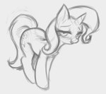 all_fours bedroom_eyes cutie_mark female feral hooves horn long_mane long_tail looking_at_viewer narrowed_eyes seductive smile snout solo tail unicorn_horn ather_os friendship_is_magic hasbro my_little_pony mythology trixie_(mlp) equid equine mammal mythological_creature mythological_equine unicorn 2024 absurd_res black_and_white hi_res monochrome sketch