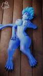 anthro big_breasts breasts female lying nipples nude on_back solo thick_thighs cavasomnia misha_(cavasomnia) fish marine shark 3d_(artwork) 9:16 digital_media_(artwork) hi_res