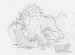 2023 angry bite biting_another blood bodily_fluids death decapitation duo ed_mortis entrails equid equine eyebrows fenwick_(swiftbitches) feral fluffalo_(fluffy_pony) fluffy_pony fluffy_pony_(species) fur gore graphite_(artwork) greyscale grotesque_death hooves horn killing male male_feral mammal monochrome mythological_creature mythological_equine mythology pencil_(artwork) quills_(anatomy) ringed_eyes sharp_teeth simple_background size_difference sketch snout standing tail tail_tuft teeth thick_eyebrows traditional_media_(artwork) tuft unguligrade violence watermark white_background winged_unicorn wings xeno_(ed_mortis)