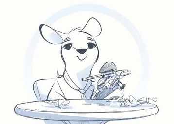 ambiguous_gender bread chair feral food fur furniture gun hair handgun looking_at_viewer quadruped ranged_weapon revolver sandwich_(food) short_hair smile smug solo table weapon itsdanfango ansel_(itsdanfango) deer mammal 2018 animated black_and_white low_res monochrome no_sound short_playtime sketch webm