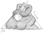 absurd_res anthro belly_overhang demon hi_res huge_moobs kneeling leoz leoz_(leoz) male massive_belly morbidly_obese obese overweight skullgoat solo