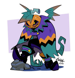 clothed clothing jack-o'-lantern jagged_mouth male membrane_(anatomy) membranous_wings plant solo wings nelnal elemental_creature flora_fauna living_pumpkin