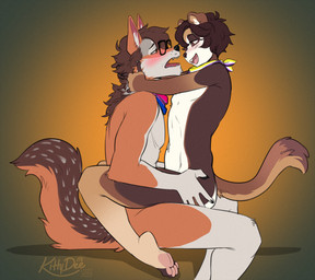 4_toes 5_fingers anthro anthro_on_anthro anthro_penetrated anthro_penetrating anthro_penetrating_anthro biped blush brown_body brown_fur brown_hair brown_tail butt claws countershade_torso countershading duo eyewear eyewear_only feet finger_claws fingers fur glasses glasses_only hair handpaw male male/male male_penetrated male_penetrating male_penetrating_male markings nude nude_anthro nude_male open_mouth open_smile paws penetration sex side_view sitting smile spots spotted_markings spotted_tail tail tail_markings teeth toes tongue wearing_glasses kittydee jack-jackal_(character) rudo_(jack-jackal) canid canine canis jackal mammal 2025 digital_drawing_(artwork) digital_media_(artwork) nonbinary_(lore)