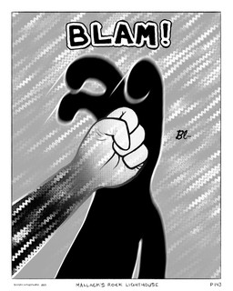 4_fingers anthro black_background black_body black_skin bleh border dialogue duo face_punch fingers fist male punch simple_background sound_effects speech_bubble sharkinthepark monster sea_monster 2025 4:5 absurd_res comic greyscale hi_res monochrome