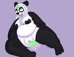 anthro black_body black_fur black_nose blush bodily_fluids breasts egg female fur fur_markings genital_fluids genitals green_eyes hair looking_pleasured markings musk nipples nude oviposition round_ears simple_background slightly_chubby solo teeth tongue tongue_out vaginal_fluids white_body white_fur white_hair lunarpanda8686 mika_(lunarpanda8686) bear giant_panda mammal digital_media_(artwork)