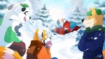 3_toes anthro barefoot claws clothing feet group hat headgear headwear male outside pom_hat scarf snow tail toes super-tuler tairu tavi ailurid bear giant_panda mammal red_panda 16:9 hi_res widescreen