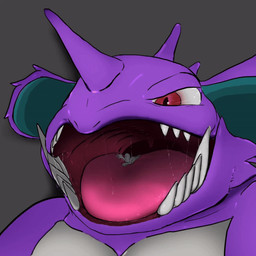anthro bodily_fluids duo male male_pred micro mouth_shot open_mouth oral_vore saliva swallowing tongue uvula vore naoki185 nintendo pokemon generation_1_pokemon human mammal nidoking pokemon_(species) 1:1 animated hi_res