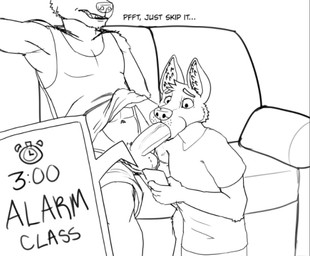 abs alarm anthro cellphone college college_student duo electronics fellatio furniture genitals holding_cellphone holding_object holding_phone holding_smartphone male male/male oral penile penis phone school sex smartphone sofa text lewd_latte canid canine canis mammal wolf english_text low_res monochrome sketch