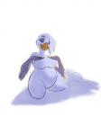 anthro anthrofied areola beak belly big_breasts big_nipples biped blush breasts female looking_at_viewer nipples non-mammal_breasts nude overweight overweight_female sitting slightly_chubby smile solo spread_legs spreading crazykat balto_(series) universal_studios stella_(balto) anatid anseriform anserinae avian bird goose snow_goose 3:4 absurd_res hi_res