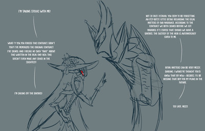 angry anthro black_eyes black_line_art clothing crown dress duo eye_contact female formal_clothing formal_wear gesture hand_gesture hat headgear headwear looking_at_another male pointing pointing_at_another red_eyes simple_background standing text white_text teathekook hellaverse helluva_boss paimon_(helluva_boss) queen_octavia_(teathekook) avian bird owl owl_demon digital_drawing_(artwork) digital_media_(artwork) hi_res line_art portrait three-quarter_portrait