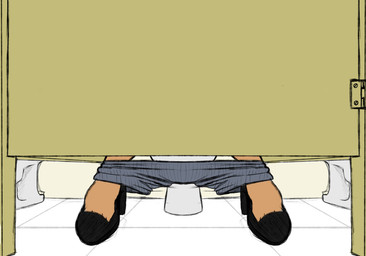 anthro bathroom bottomwear bottomwear_down clothed clothing female formal formal_wear fur orange_body orange_fur pants pants_down partially_clothed pooping public_restroom restroom_stall solo toilet toilet_use drelife dreamworks the_bad_guys diane_foxington canid canine fox mammal true_fox hi_res