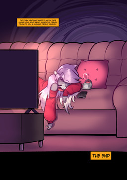 anthro big_breasts blush blush_stickers bodily_fluids breasts clothed clothed_anthro clothed_female clothing dialogue drooling duo extreme_size_difference female feral furniture grey_body hair larger_female long_hair male micro_anthro micro_male nose_bubble pillow pink_hair red_clothing saliva semi-anthro size_difference sleeping smaller_male sofa speech_bubble text jamoart hampt_(jamoart) helene_marilyn cricetid hamster mammal rodent 2025 absurd_res comic english_text hi_res