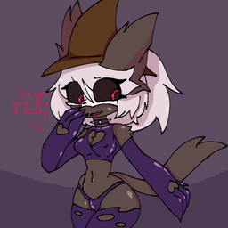 anthro black_body black_fur black_sclera bone bone_mask bottomwear breasts bulge choker clothed clothing collar fur gynomorph hair hat headgear headwear holidays intersex jewelry legwear mask necklace pink_hair red_eyes skull skull_head skull_mask solo spiked_collar spikes thick_thighs thigh_highs wide_hips witch_hat aurihev_(artist) halloween ashen_(aurihev) canid canine canis mammal wolf 1:1 hi_res
