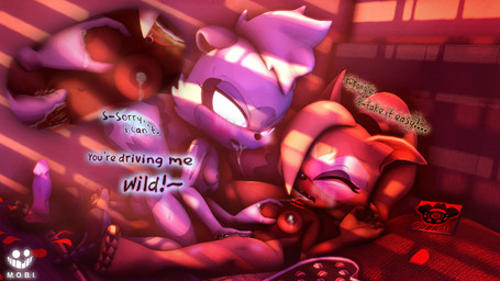 anthro bed bedroom blush bodily_fluids breasts brown_body candy chocolate claws close-up clothed clothing collar dessert detailed_background dildo duo female female/female female_anthro fingering fingering_partner food fur furniture genital_fluids genitals hair heart_eyes heart_symbol masturbation milk nipples nude open_mouth saliva saliva_on_tongue saliva_string sex sex_toy small_breasts text tongue vaginal vaginal_fingering vaginal_fluids white_body white_fur yellow_body yellow_fur gdbr-1 mobiusstrips69 idw_publishing sega sonic_racing:_crossworlds sonic_the_hedgehog_(comics) sonic_the_hedgehog_(idw) sonic_the_hedgehog_(series) tangle_the_lemur whisper_the_wolf canid canine canis lemur mammal primate ring-tailed_lemur strepsirrhine wolf 16:9 3d_(artwork) 4k absurd_res digital_media_(artwork) hi_res source_filmmaker_(artwork) watermark widescreen