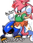 anthro big_diaper bottomwear clothed clothing diaper diaper_fetish duo female machine male male/female pink_body sitting_on_another skirt wearing_diaper doodle_pamp_danny sega sonic_the_hedgehog_(series) amy_rose metal_sonic eulipotyphlan hedgehog mammal robot hi_res