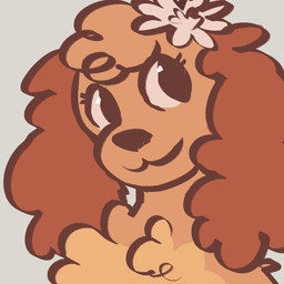 ambiguous_gender big_eyes brown_body brown_fur feminine feral floppy_ears flower fur long_ears plant smile solo hotpuppi hotpuppi_(hotpuppi) bird_dog canid canine canis cocker_spaniel domestic_dog hunting_dog mammal spaniel 1:1 digital_media_(artwork) flat_colors hi_res