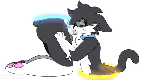 anthro autofellatio balls big_balls big_butt bodily_fluids butt cum cum_in_mouth cum_in_own_mouth cum_in_self cum_inside cum_on_face cum_on_own_face cum_on_self drinking drinking_cum drinking_own_cum erection eyes_closed eyewear fluffy fur genital_fluids genitals glasses hair huge_butt humanoid_genitalia humanoid_penis licking male male/male masturbation non-euclidean_masturbation non-euclidean_sex nude oral oral_masturbation oral_penetration orgasm paws penetration penile penile_masturbation penis portal portal_masturbation portal_sex self_lick sex solo sweat tail thick_thighs thinking_with_portals tongue hideki_moshi portal_(series) valve domestic_cat felid feline felis mammal 16:9 animated digital_media_(artwork) hi_res no_sound short_playtime webm widescreen