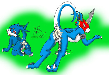 anthro anus backsack balls blue_body blue_skin butt claws cum cum_in_ass cum_inside cum_on_butt cum_on_penis digimon duo flamedramon glenn looking_at_viewer looking_back male open_mouth penis pink_penis presenting presenting_anus presenting_hindquarters red_eyes veemon white_body

Rating: Explicit
Score: 5
User: Granberia
Date: June 11, 2015