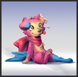 3_toes ambiguous_gender anthro blep chest_tuft eyelashes feet floppy_ears fur green_eyes head_tuft missing_ear patch_(fabric) pawpads pink_body pink_fur plush_stuffing plushie pointy_ears scar simple_background small_eyebrows snout solo stitch_(sewing) tail toes tongue tongue_out tuft ruffu unnamed_character canid canine mammal digital_drawing_(artwork) digital_media_(artwork) low_res