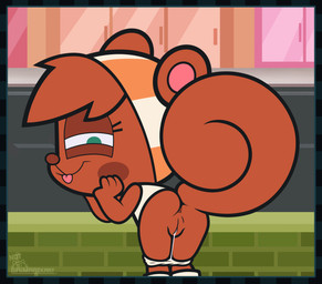 anthro anus bent_over big_head bodily_fluids boots bottomwear brown_anus brown_body brown_ears brown_fur brown_hair brown_nose brown_tail buckteeth cheek_markings cheek_spots clothed clothed_anthro clothing clothing_aside curled_tail curvy_figure detailed_background disembodied_hand dripping eyelashes facial_markings female fingers footwear fur genital_fluids genital_focus genitals glass green_eyes hair hand_on_face head_markings humanoid_genitalia kerchief leaning leaning_forward loli long_eyelashes looking_at_viewer looking_back looking_back_at_viewer markings multicolored_body multicolored_clothing multicolored_kerchief on_model on_style panties panties_down partially_clothed pink_inner_ear raised_leg rear_view road seductive seductive_mouth shirt shoes short_hair skirt smile smiling_at_viewer solo spread_anus spreading squirrel_tail squish style_emulation tail teasing teasing_viewer teasing_with_butt teeth thick_tail tongue tongue_out topwear two_tone_body two_tone_clothing underwear underwear_down vaginal_fluids vulva vulva_focus wall_(structure) wet white_clothing white_panties white_shirt white_topwear white_underwear young young_anthro young_female third-party_edit unknown_artist murphy_and_mitzi mitzi_(ajmarekart) mammal rodent sciurid tree_squirrel digital_drawing_(artwork) digital_media_(artwork) hi_res