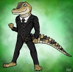 anthro blue_eyes male scales ziegelzeig bad_guy_cafe arten_reichtum crocodile crocodilian nile_crocodile reptile scalie 2022 tagme