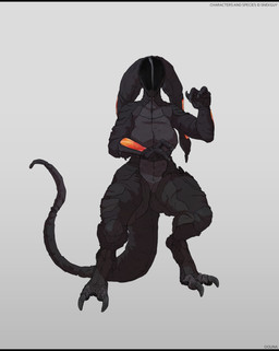 anthro black_bars breasts claws female head_tentacle simple_background solo spacesuit standing tail text conditional_dnp oouna pinwheel_(snekguy) snekguy alien valbaran absurd_res english_text hi_res letterbox