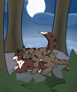 anal bite duo feral humping male male/male scruff scruff_bite sex size_difference anonymous_artist warriors_(book_series) hawkfrost_(warriors) mudclaw_(warriors) domestic_cat felid feline felis mammal hi_res