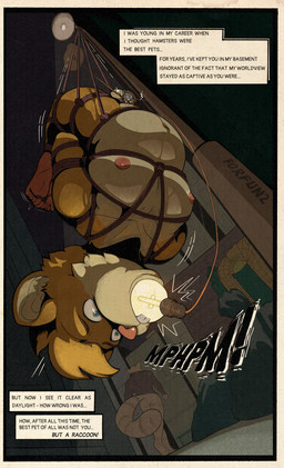 agent anthro bad_end bdsm bondage bound captured chastity_cage chastity_device clamp duo electrode feet forced gag helpless hero hogtied humiliation light_bulb male male/male overweight peril restraints rope rope_bondage rope_harness slightly_chubby struggling forfun2 cricetid hamster mammal procyonid raccoon rodent absurd_res hi_res huge_filesize