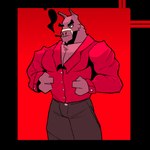 anthro bottomwear chest_tuft cigarette clothing dress_shirt male muscular muscular_anthro muscular_male open_chested_shirt pants pecs pinata red_background red_clothing red_shirt red_topwear shirt simple_background smoking smoking_cigarette solo topwear tuft tufted_fur v-neck cronolm epic_games fortnite lt._john_llama animate_inanimate camelid living_pinata llama mammal 1:1 absurd_res hi_res