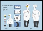 anthro black_border black_pussy border breasts female genitals long_labia male mature_female nipples non-mammal_breasts non-mammal_nipples non-mammal_pussy nude presenting presenting_body pussy solo text winged_arms wings pencil_bolt madam_white anatid anseriform anserinae avian bird swan english_text hi_res model_sheet