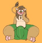 anthro balls big_balls big_bulge big_penis blush bulge clothing fur fur_markings genitals huge_balls huge_bulge huge_penis hyper hyper_balls hyper_bulge hyper_genitalia hyper_penis male markings paws penis sitting sitting_on_ground solo tail thick_thighs underwear kapricore gabriel_fahn felid lion mammal pantherine absurd_res hi_res