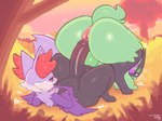 2023 anthro anthro_on_anthro anus backsack balls bent_over big_butt big_penis biped black_body butt delphox duo erection femboy foreskin frumples fur generation_6_pokemon generation_9_pokemon genitals glans green_body green_fur huge_butt huge_penis humanoid_genitalia humanoid_penis imminent_sex looking_at_another looking_at_partner looking_back looking_back_at_another looking_back_at_partner lying male male/male meowscarada multicolored_body multicolored_fur navel nintendo on_back outside penis pink_anus pink_glans pokemon pokemon_(species) purple_body purple_fur rear_view red_body red_fur shiny_pokemon white_body white_fur