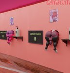 3d_(artwork) alternate_version_at_source anthro backsack balls big_butt butt camseven chip_(sonic) clothing dark_gaia digital_media_(artwork) duo erection femboy fur genitals glans grey_hair hair hi_res legwear lube_bottle male male_focus mammal penis perineum public_use purple_body purple_fur red_body red_fur sega sonic_the_hedgehog_(series) sonic_unleashed stockings teapot_(body_type) through_wall unknown_species watermark white_hair wings