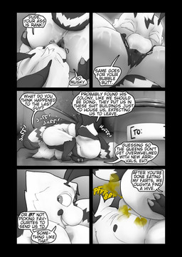 2_fingers 2_toes 4_arms 69_position anal antennae_(anatomy) anthro anus back_wings big_butt bodily_fluids butt butt_sniffing claws container dialogue duo fart fart_cloud fart_fetish farting_in_mouth farting_on_another farting_on_face feet finger_claws fingers insect_wings jar male male/male mandibles multi_arm multi_limb musk musky_butt nude nude_anthro nude_male oral profanity rimming sex smelly smelly_butt sniffing speech_bubble stinger stinger_tail sweat sweaty_butt tail text toe_claws toes wings soomir arthropod bee hymenopteran insect absurd_res black_and_white comic english_text hi_res monochrome