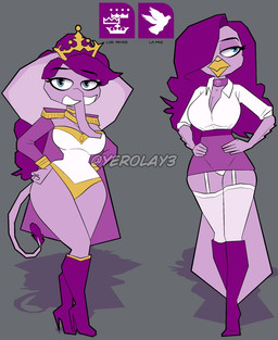 anthro boots cloak clothing crown female footwear headgear high_heeled_boots high_heels lingerie male metro panties paquiderm shoes subway subway_station tail underwear white_clothing white_panties white_underwear yerolay avian bird columbid dove elephant elephantid mammal proboscidean