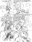 alyn_gryphon anthro avian black_and_white blood bodily_fluids breasts comic english_text female genitals gore gryphon monochrome mythological_avian mythological_creature mythology nipples nude pussy solo text