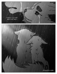 ambiguous_gender bodily_fluids crying female feral raining sad tail tears text falvie falvie_(character) canid fionbri mammal 2011 comic digital_media_(artwork) english_text greyscale monochrome