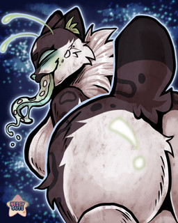 antennae_(anatomy) anthro big_breasts big_butt breasts bubble_butt butt female presenting presenting_hindquarters simple_background solo space sparkles star suggestive tentacle_tongue tentacles tongue tongue_out nestyguts alien domestic_cat felid feline felis mammal 4:5 absurd_res hi_res