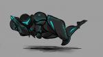 arm_cannon armor bioluminescence black_armor carapace claws crossed_legs female floating glowing grey_background levitating not_furry simple_background solo unknown_artist gigeresque_(genre) metroid metroid_prime nintendo dark_samus alien alien_humanoid goo_creature goo_humanoid humanoid metroid_(species)