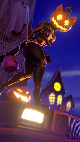 anthro bag belly big_butt biped bodysuit breasts butt clothing feet female fog for_a_head glistening glistening_body glowing glowing_eyes holidays jack-o'-lantern medium_breasts night paws pumpkin_head rim_light skinsuit solo standing stem_on_head tail thick_thighs tight_clothing avet3d twilightv0ids_(modeler) epic_games fortnite fortnite:_battle_royale halloween spice_(fortnite) felid feline mammal object_head 3d_(artwork) 9:16 absurd_res digital_media_(artwork) hi_res